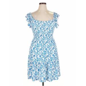 LILY PULITZER Sz XL Smocked Bodice Resort Shell Collector Flutter Slv Tiered Vac